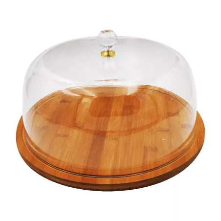 Quequera de Madera con Pedestal con Tapa Acrilica de 13.5 Pulgadas TIPS B-416