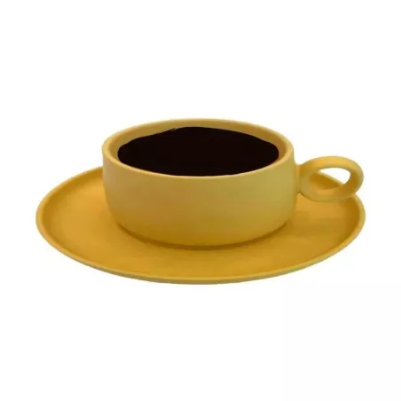 Taza con Plato de Ceramica, Set de 2 Unidades TIPS HXT-054