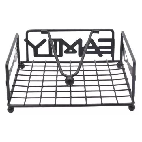 Servilletero de Metal Cuadrado con Leyenda de Familia de Color Negro SIN ASIGNAR HP02-683B