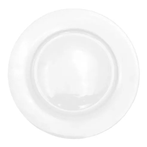 Plato Redondo de Ceramica con Borde Ancho de 10-1/2 Pulgadas, Color Blanco BELLARTE PL10