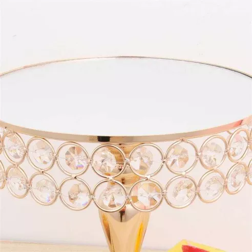 Base de Queque Metalica Dorada de Perlas Redondas de 30 x 40 Centimetros SIN ASIGNAR CS8003-30G