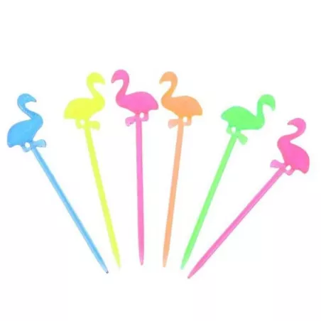 Pincho Plastico de Flamingo de 8 Centimetros, Paquete de 50 Unidades TIPS ARK25-72