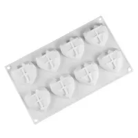 Molde de Silicon Diseno de Corazon Diamante, 8 Cavidades MASTER CHEF SP07