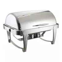 Chafing Dish Rectangular de Acero Inoxidable de 9 Litros MASTER CHEF 723BC