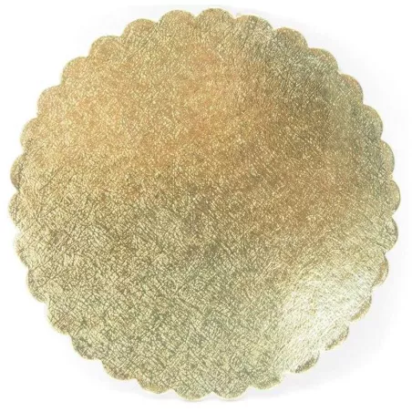 Base de Carton Redondo Ondulado de 25 Centimetros de Color Dorado TIPS DGD036G