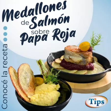 Medallones de Salmon sobre Papa Roja Crujiente TIPS RA0000688