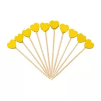 Pincho de Bambu Decorado de Corazon 7 Centimetros, Paquete de 50 Unidades TIPS RRA30-05