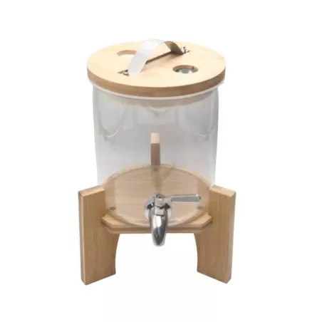 Dispensador de Bebidas Redondo con Base de Madera de 3 Litros TIPS YPJ01-04