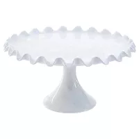 Base de Queques Ondulada de Ceramica de Color Blanca de 30 x 15 Centimetros MASTER CHEF CS2112-30