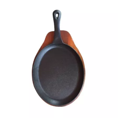 Sarten para Fajitas de Hierro Fundido con Base de 26 x 18 x 2 Centimetros TIPS KNO-003