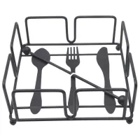 Servilletero de Metal Cuadrado de Color Negro SIN ASIGNAR HP49-045H 2