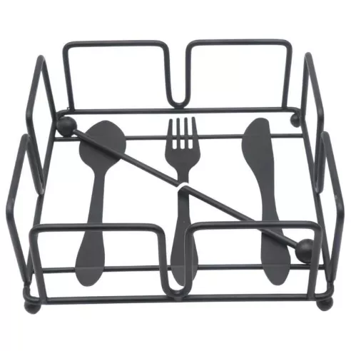 Servilletero de Metal Cuadrado de Color Negro SIN ASIGNAR HP49-045H