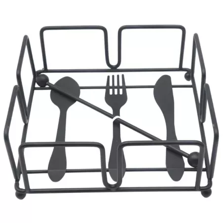 Servilletero de Metal Cuadrado de Color Negro SIN ASIGNAR HP49-045H