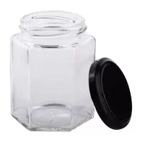 Frasco de Vidrio Hexagonal de 180 Mililitros TIPS A-159-03