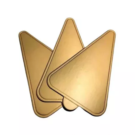 Base de Carton Triangular de 11.8 x 7.8 Centimetros de Color Dorado, Paquete de 100 Unidades TIPS DGD085