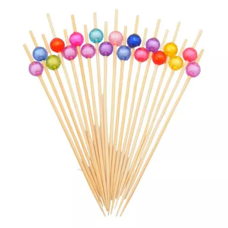 Pincho de Bola de Colores Surtidos 12 Centimetros, Paquete de 50 Unidades TIPS ARK25-31