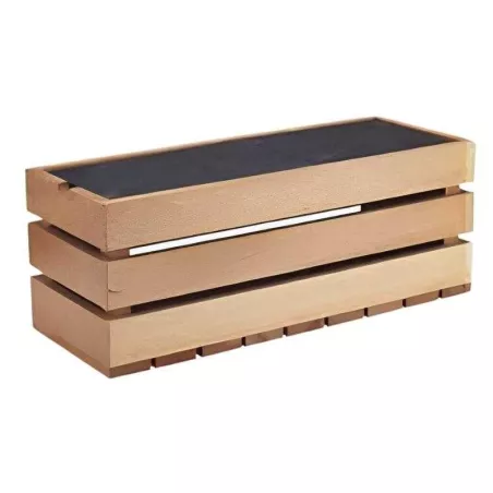 Base Exhibidora Rectangular de Madera de 40 x 20 x 15 Centimetros MASTER CHEF 6097-3L