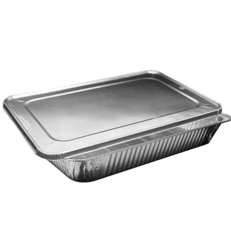 Molde de Aluminio Desechable con Tapa de 13 x 8.5 x 2.5 Pulgadas -Unidad- TIPS D-223/HJ