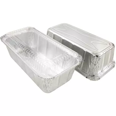 Molde de Aluminio Desechable con Tapa de 4.5 x 8 Pulgadas -Unidad- TIPS D-219-01/HJ