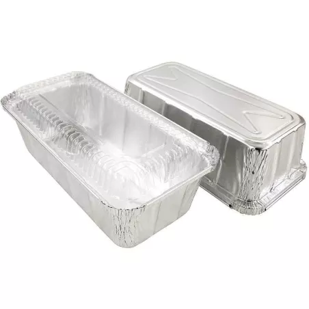 Molde de Aluminio Desechable con Tapa de 4.5 x 8 Pulgadas -Unidad- TIPS D-219-01/HJ