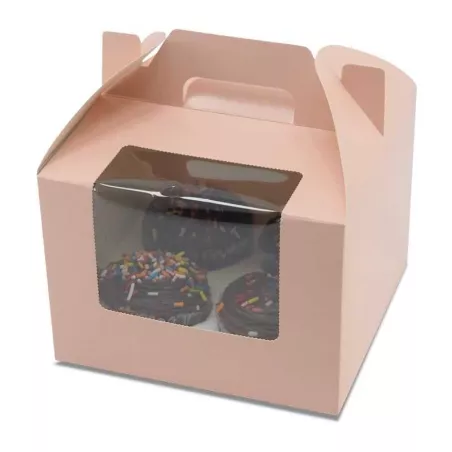 Caja de Carton para Cupcake de 4 Cavidades, Paquete de 10 Unidades TIPS AK-55