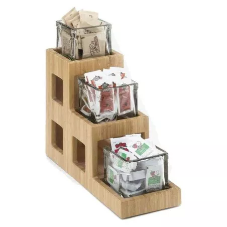 Base Exhibidora de Madera con 3 Niveles de 12 x 23 x 30 Centimetros MASTER CHEF 6080