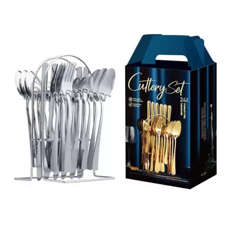 Juego de Cuberteria Plateado de 24 Piezas TIPS BCS01-11
