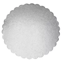 Base de Carton Redondo Ondulado de 15 Centimetros de Color Plateado, Paquete de 10 Unidades TIPS DGD023S
