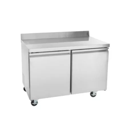 Mesa Refrigerada de 2 Puertas con Respaldo de Acero Inoxidable 48 Pulgadas U-STAR UWT-48R-E-HC