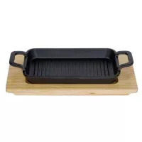 Sarten Rectangular de Hierro Fundido de 21 x 11.5 x 2.5 Centimetros TIPS KNO-005