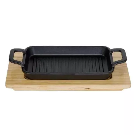Sarten Rectangular de Hierro Fundido de 21 x 11.5 x 2.5 Centimetros TIPS KNO-005