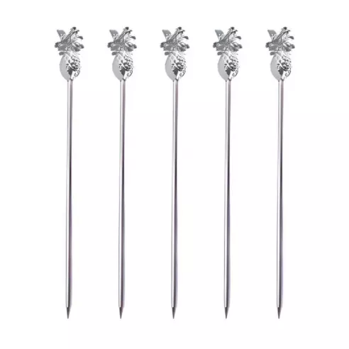 Pincho de Pina para Cocktail de Acero Inoxidable, Paquete de 5 Unidades MASTER CHEF 9891830