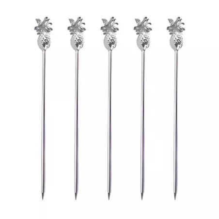 Pincho de Pina para Cocktail de Acero Inoxidable, Paquete de 5 Unidades MASTER CHEF 9891830