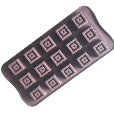 Molde de Silicon Cuadrado de 15 Cavidades MASTER CHEF 213