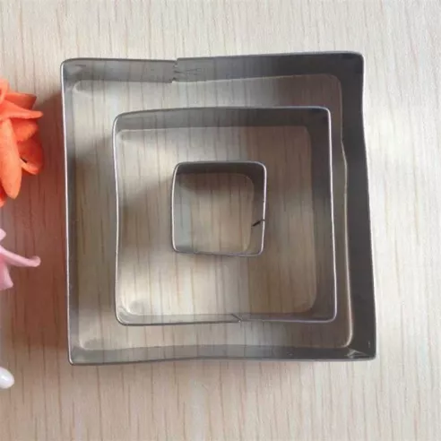 Cortador para Fondant de Cuadrado, Set de 3 Unidades TIPS E04