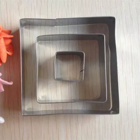 Cortador para Fondant de Cuadrado, Set de 3 Unidades TIPS E04