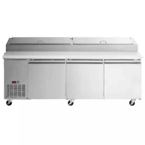 Mesa Refrigerada para Preparacion de Pizza de Acero Inoxidable 3 Puertas 93 Pulgadas U-STAR PICL3-E-HC