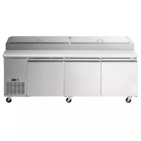Mesa Refrigerada para Preparacion de Pizza de Acero Inoxidable 3 Puertas 93 Pulgadas U-STAR PICL3-E-HC