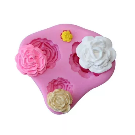 Molde de Silicon de Fondant de Rosas de 4 Cavidades TIPS 030-16