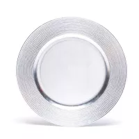 Plato Base Redondo de Plastico Plateado de 13 Pulgadas SIN ASIGNAR NHS3548