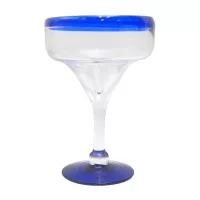 Copa de Cocktail con Borde Azul de 400 Mililitros VETRO 9960325