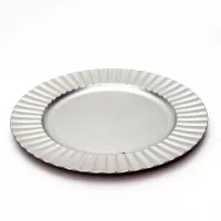 Plato Base Redondo de Plastico Plateado de 13 Pulgadas SIN ASIGNAR 28062