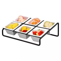 Rack de Rejilla para Bowl Cuadrado con 6 Compartimientos de 33 x 21 x 11 Centimetros MASTER CHEF 1083-61
