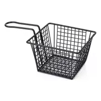 Canasta de Mini Snacks Cuadrada de Acero Inoxidable de 10 x 10 Centimetros de Color Negro TIPS TCW-021