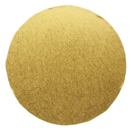 Base de Madera Redonda Lisa de 30 Centimetros de Color Dorado TIPS DGD065G