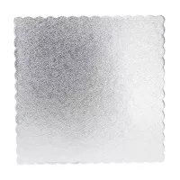 Base de Carton Cuadrado Ondulado de 30 Centimetros de Color Plateado, Paquete de 5 Unidades TIPS DGD042S