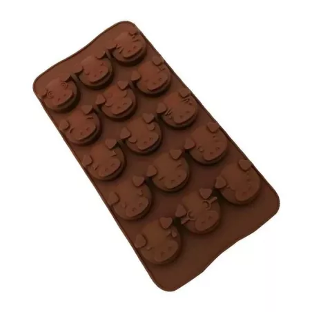 Molde de Silicon, Diseno Cara de Cerdo con 15 Cavidades MASTER CHEF 9890499