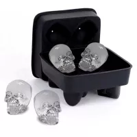 Molde de Calavera de Silicon de Hielo de 4 Cavidades MASTER CHEF 9891884