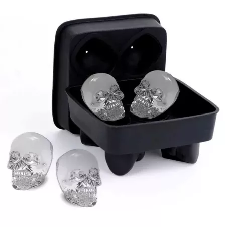 Molde de Calavera de Silicon de Hielo de 4 Cavidades MASTER CHEF 9891884