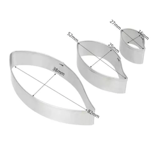 Cortador para Fondant de Hoja, Set de 3 Piezas TIPS E08